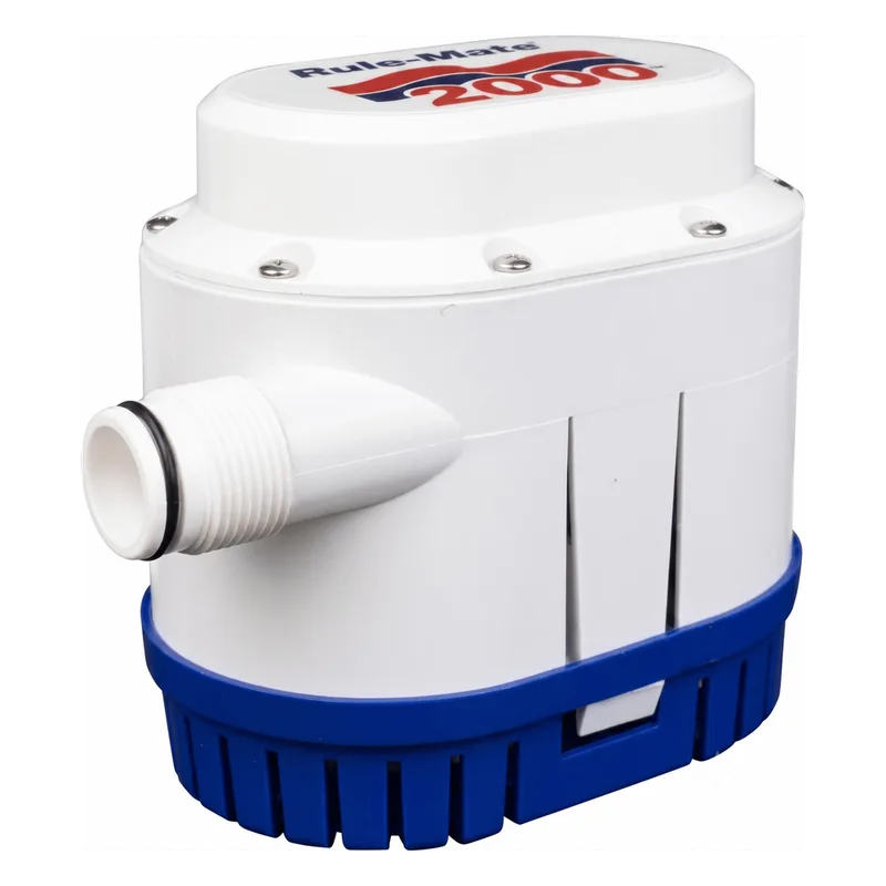 Bomba de Achique Rule-Mate / 7,570 l/h (2000 GPH) / Sensor Electrónico Integrado / Conexión 1" NPT / Auto Encendido/Apagado / Programación Inteligente / Protección de Batería RM2000A