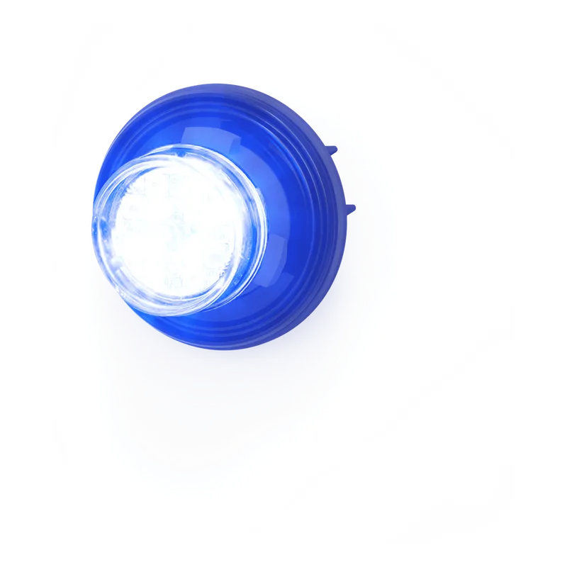 Estrobo Oculto de 12 LED, Azul/Blanco, Lente Transparente, Bisel Negro ECCO CD9012BW