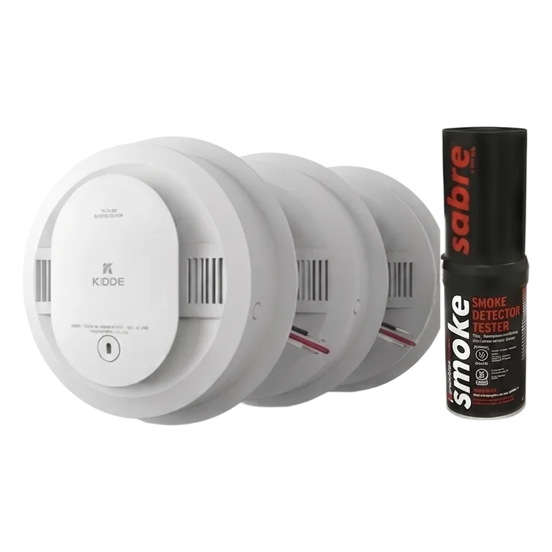 Kit de 20 Detectores de Humo Autónomos KIDDE con Batería 10 Años / Probador SABRE SDI / Fotoeléctrico / Alarma 85 dB 210314661KSABRE