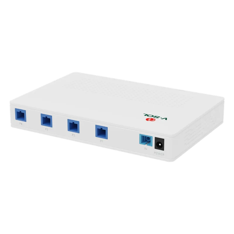 Splitter Activo 1x4 para Alimentación de 4 Dispositivos POF, puertos SC/UPC V-SOL V1804PU