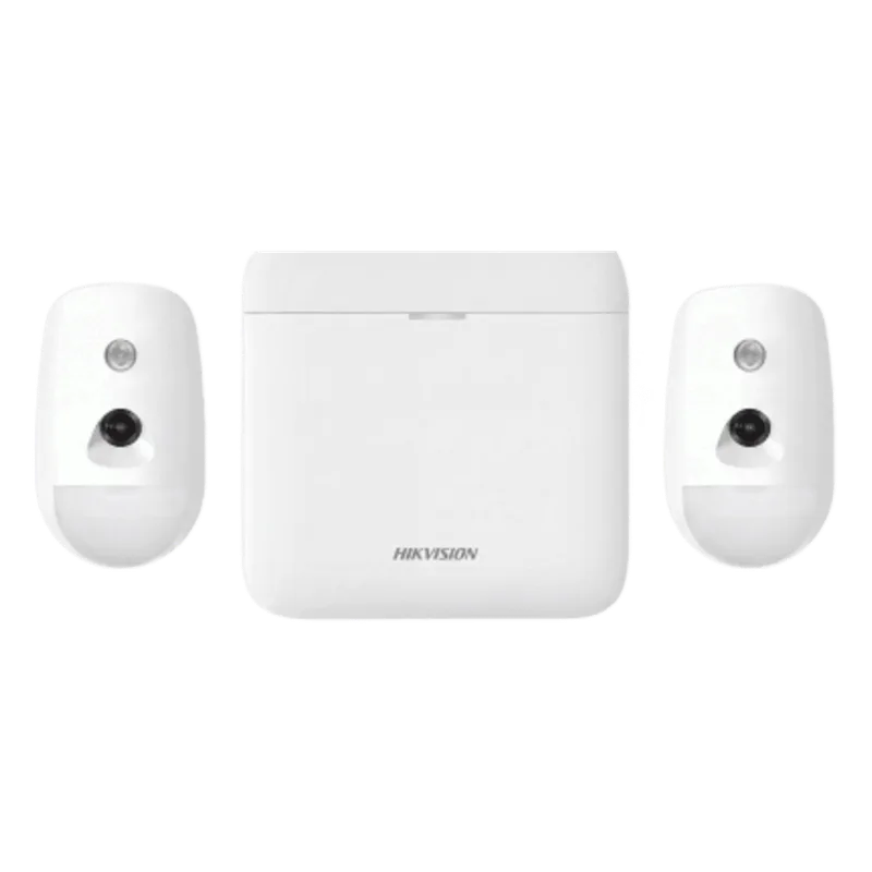 (AX PRO) KIT de Alarma AX PRO 96 Zonas / Incluye: 1 Hub 96 Zonas con GSM y Batería de Respaldo / 2 Detectores de Movimiento con Cámara (PIRCAM) / Compatible con Hik-Connect P2P HIKVISION AX-PRO-KIT-96-PIR-CAM
