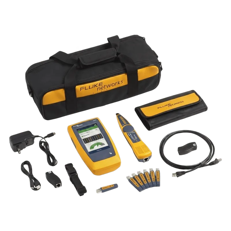 Kit Avanzado de Calificador de Red y Wi-Fi LinkIQ DUO / Verificación hasta 10GBASE-T / Diagnóstico de Switch, VLAN y PoE / Análisis Wi-Fi 6E / Pantalla Multitáctil a Color / Gestión LinkWare PC FLUKE NETWORKS LIQ-DUO-KIT-H6-MX