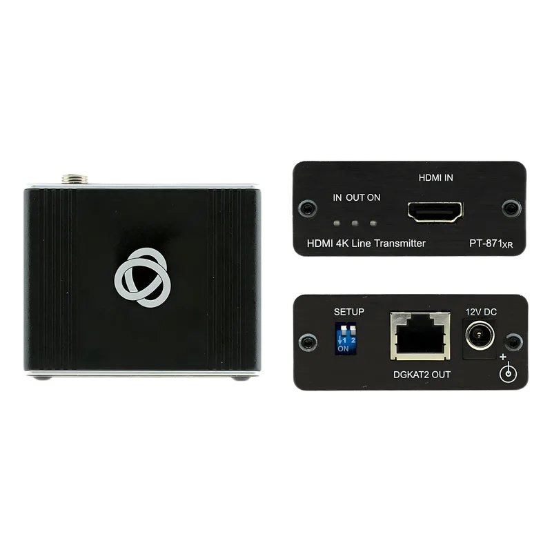 Kit Extensor HDMI 2.0 | DGKat™ 2.0 | 4K@60Hz (4:4:4) HDR | HDCP 2.2 | Alcance 60 m (196.9 ft) 4K60 4:4:4 | 70 m (229.7 ft) 4K60 4:2:0 | Alimentación Bidireccional | Compresión de Bajo Nivel | Latencia Cercana a Cero | Audio 32 Canales KRAMER PT-871/2XR-KIT