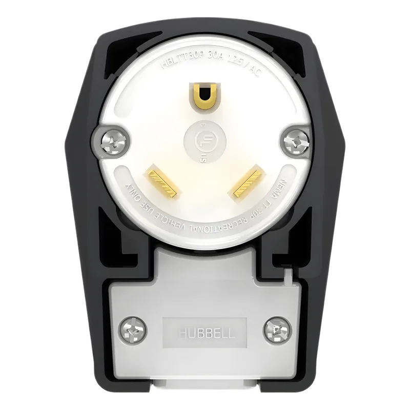 Clavija Industrial Extra Pesada / 30A 125V / NEMA TT-30P / 2 Polos 3 Hilos / Valox 553 / Grado Industrial / Uso Prolongado de Alta Corriente / Exterior UL Tipo 3R HUBBELL HUB-HBL-TT-30PA