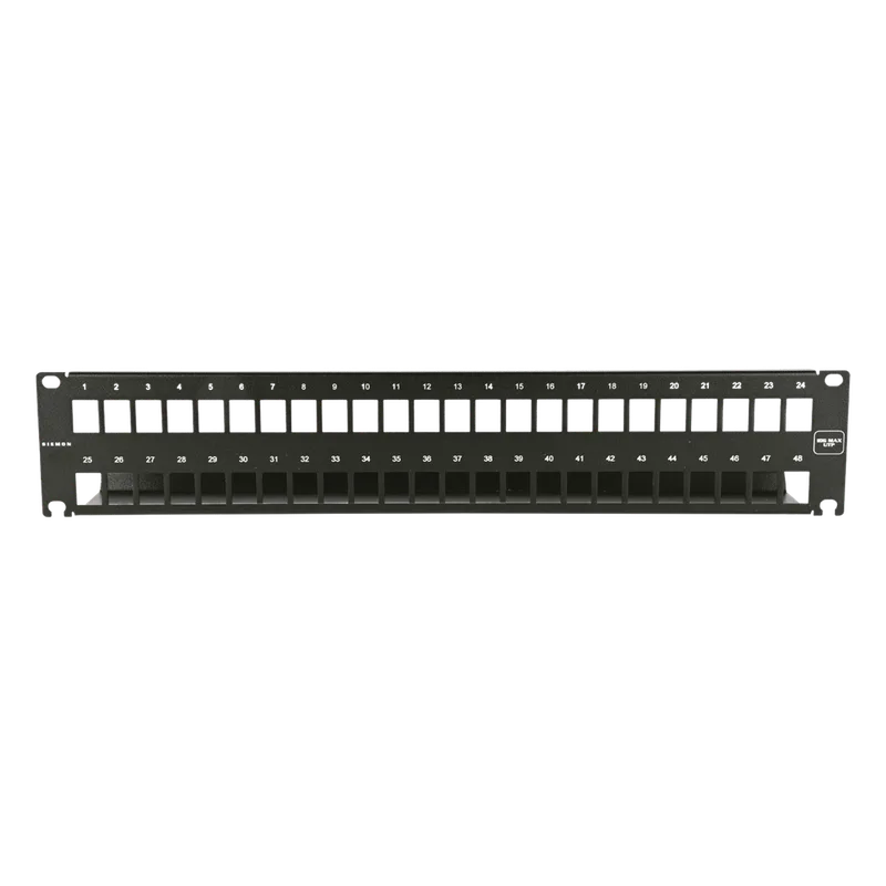Patch Panel 10G MAX UTP / 48 Puertos Vacíos / 1U Rack 19" / Compatible Z-MAX y UltraMAX / Color Negro / Administrador de Cable Integrado SIEMON 10GMXP-F2-48E