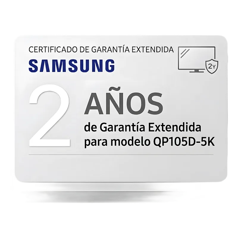 Extension de garantia para pantallas profesionales modelo QP105D-5K SAMSUNG ELECTRONICS QP105-2YG