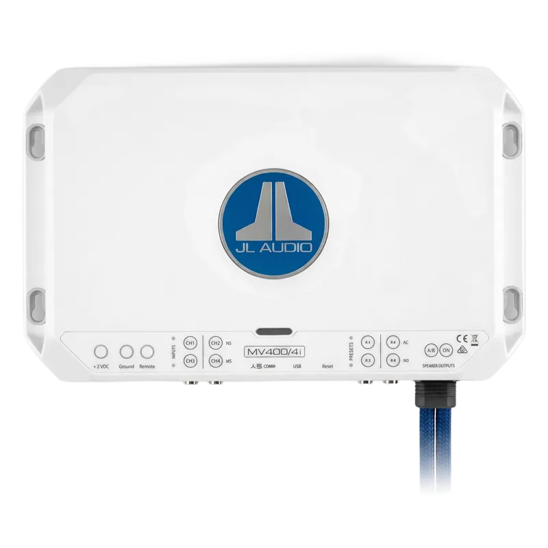 JL Audio MVi / Amplificador Marino 4 Canales / 400 Watts RMS / Clase D / DSP Integrado / MV400/4i 10-03337-00