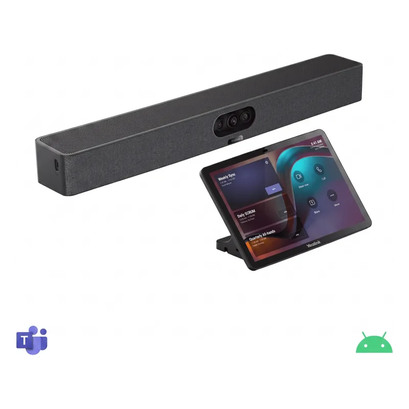Barra de Videoconferencia A10 de Yealink para Salas Pequeñas con Android Integrado para Microsoft Teams y Modo BYOD - Incluye Panel Touch A25-031