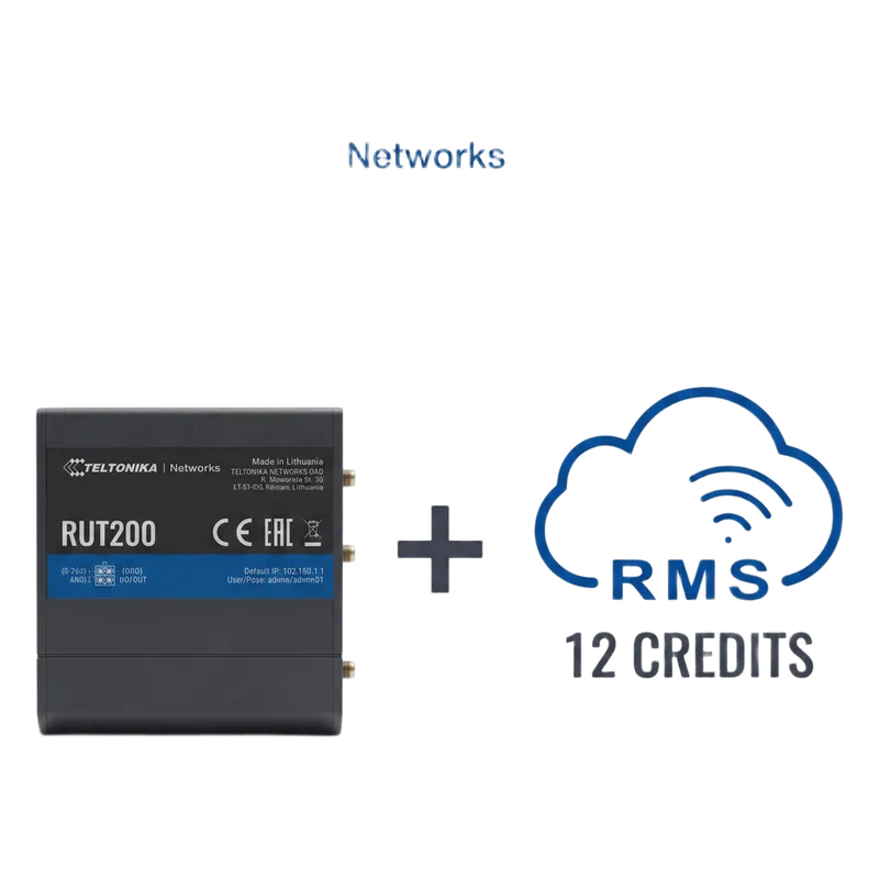 Router Teltonika LTE/4G RUT200 + 12 creditos RMS RUT200+1YRMS