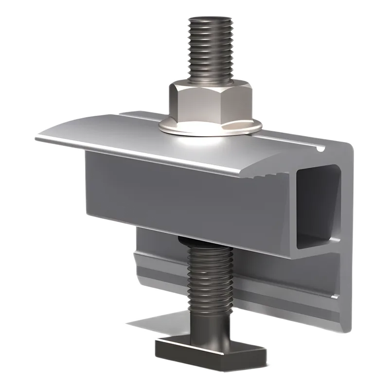 Abrazadera Final / End Clamp / Compatible con Módulos 30-40 mm / Para Sistemas N Rail y S Rail BASEL / Fijación de Paneles Solares N00014