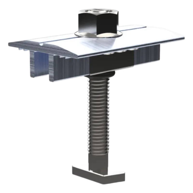 Middle Clamp Pro / Abrazadera Intermedia para Fijación de Módulos / Compatible con Módulos de 30-40 mm / Acero Inoxidable / Para Soluciones N Rail y S Rail BASEL N00027