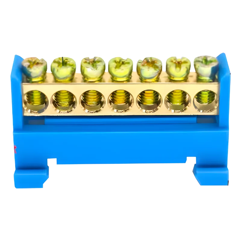 Terminal de Cableado Tipo Riel / 7 Orificios / Tornillos M5 / PP Retardante a la Flama / Cable 6 mm² / 50 A / 750 V CA PRECISION PSTTBDIN