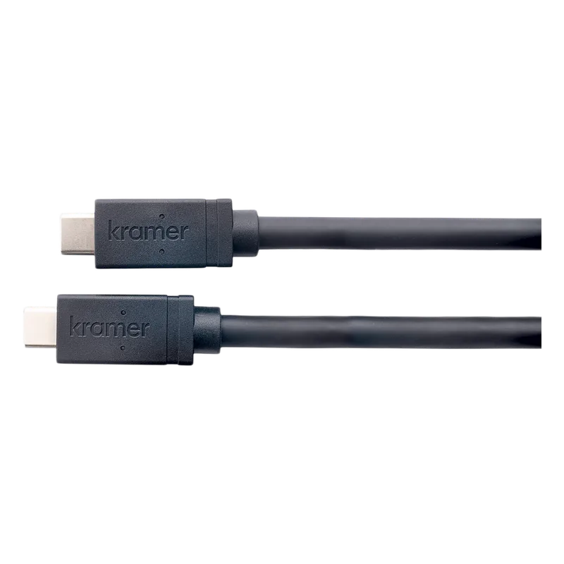 Cable Activo Híbrido AOC USB-C (M) a USB-C (M) | USB 3.2 Gen-2 SuperSpeed+ | 10 Gbps | 4K@60 Video | Carga 60W | K-Lock | 15.2 mts KRAMER CLS-AOCU32/FF-50