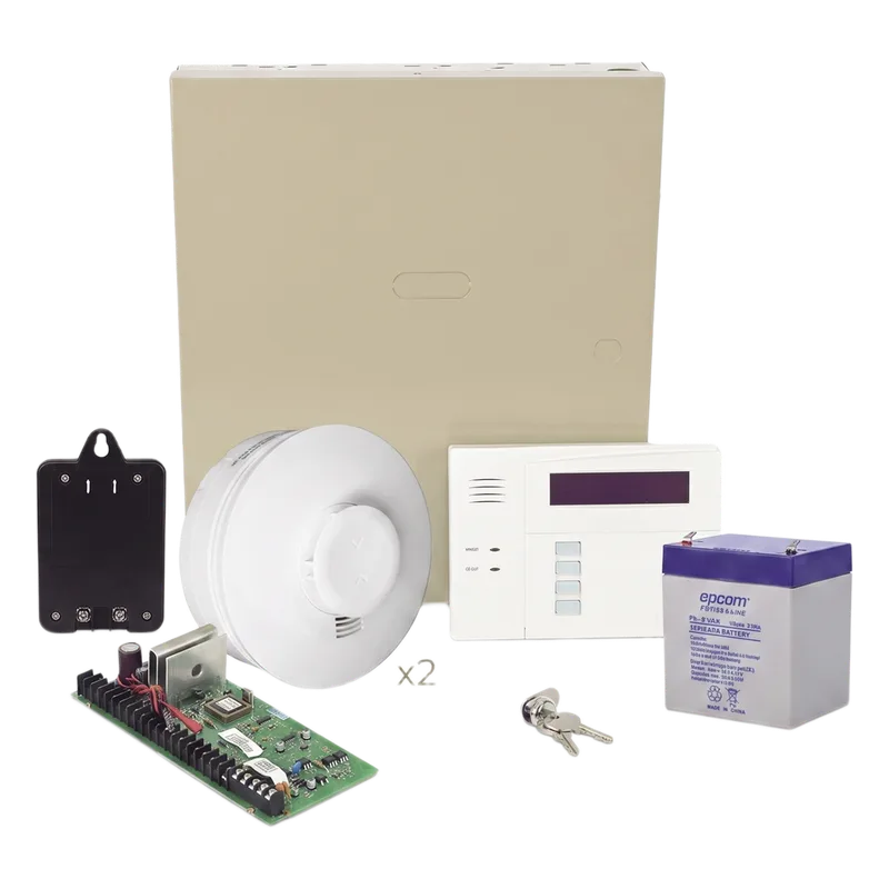 Kit de panel de intrusión de 48 zonas con 2 detectores de humo inalámbricos incluidos, 3 particiones y carga/descarga por Internet HONEYWELL HOME RESIDEO VISTA48/SMOKEV