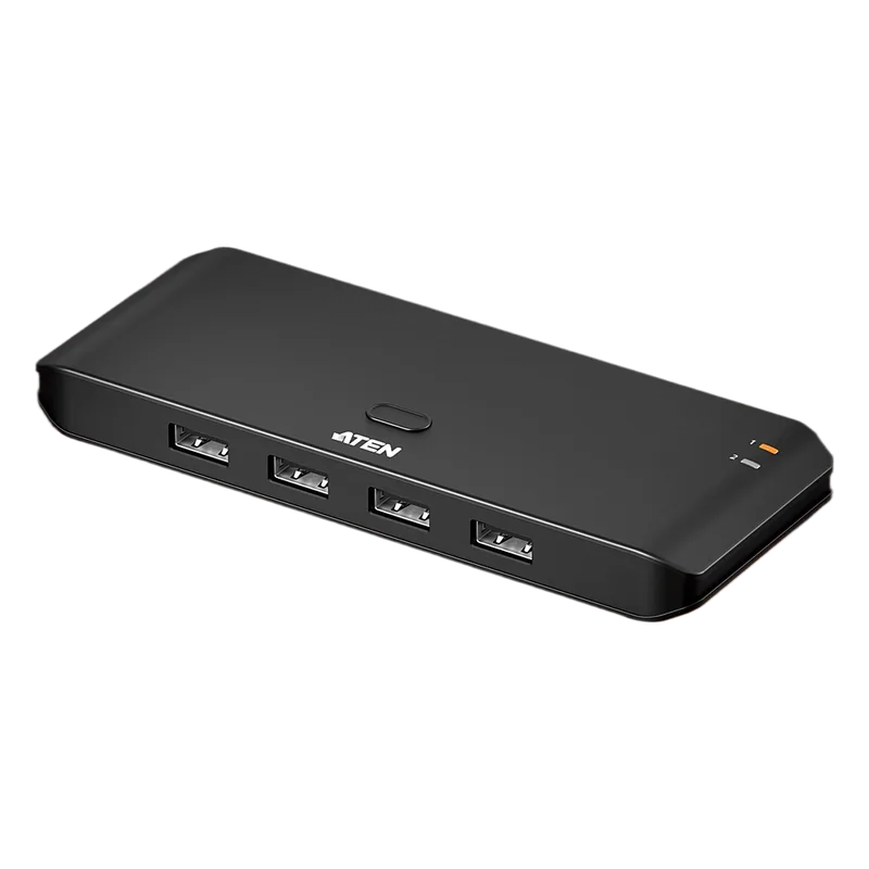 Switch USB 2.0 Compartido 2 x 4 Essentials | 480 Mbps | InstaSync | Pulsador Integrado | Diseño Compacto ATEN US4224
