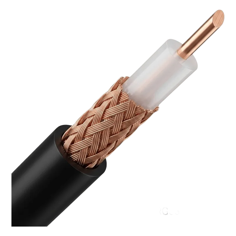Cable Coaxial RG58/U | Bobina de 100 metros | Conductor Cobre 20 AWG | Malla 95% | Impedancia 53 &Omega; | Atenuación 55.9 dB/100m @ 1000 MHz | Certificación UL & ETL CONDUMEX 800021/100M