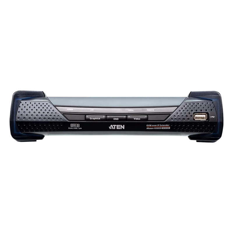 Receptor KVM over IP 2K DVI-D Dual-Link | Dual SFP | PoE | Resolución hasta 2560 x 2048 | Transmisión sin pérdidas | Alimentación redundante | Gestión Centralizada CCKM ATEN KE6920R