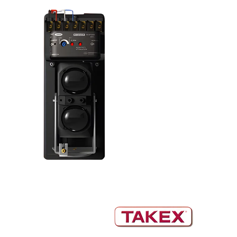 Barrera de 2 haces, con una sola frecuencia, con Protección de 20 m en Exterior y 40 m en Interior. TAKEX PB20TE