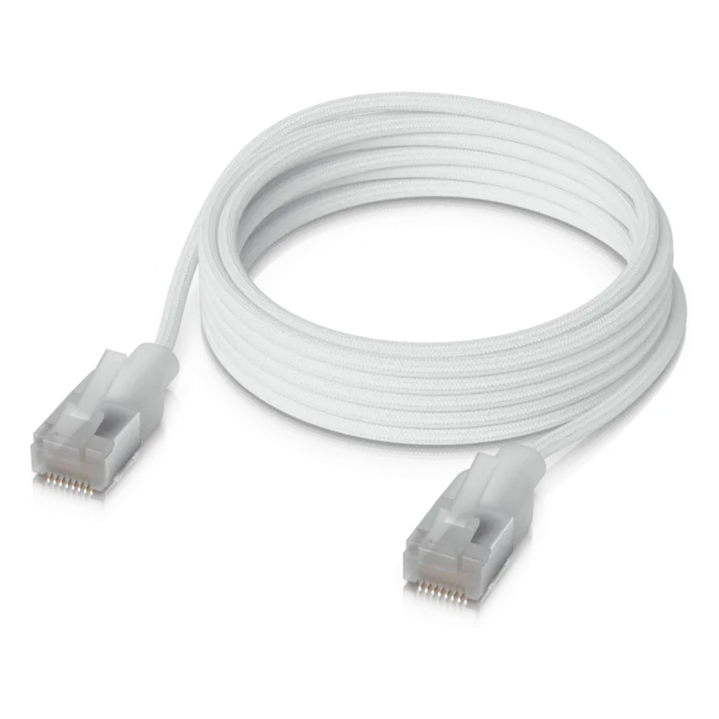 Patchcord UniFi Premium Cat6A de 2 m (6.6 Pies), hasta 10G / Soporta hasta PoE+++ / Conector RJ45 Transparente para Mejores Efectos de Luz Etherlighting UBIQUITI UACC-CABLE-PATCH-EL-C6A-2M-W