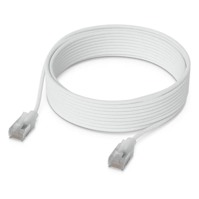 Patchcord UniFi Premium Cat6A de 5 m (16.4 Pies), hasta 10G / Soporta hasta PoE+++ / Conector RJ45 Transparente para Mejores Efectos de Luz Etherlighting UBIQUITI UACC-CABLE-PATCH-EL-C6A-5M-W