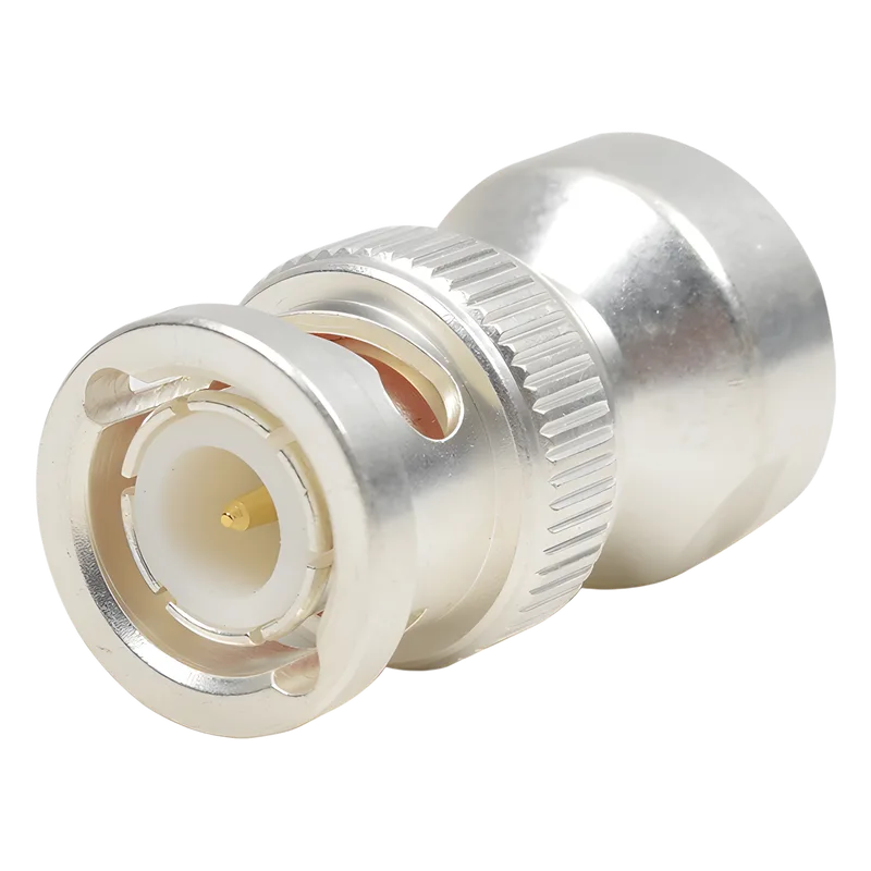 Adaptador UNIDAPT Hembra a BNC Macho. Plata / Oro / Teflón. RF INDUSTRIES,LTD PT-4000-004