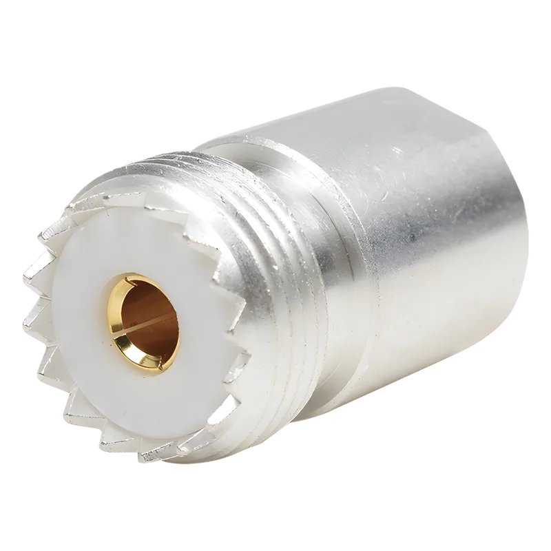 Adaptador UNIDAPT Hembra a UHF Hembra (SO-239). Plata-Oro-Teflón. RF INDUSTRIES,LTD PT-4000-007