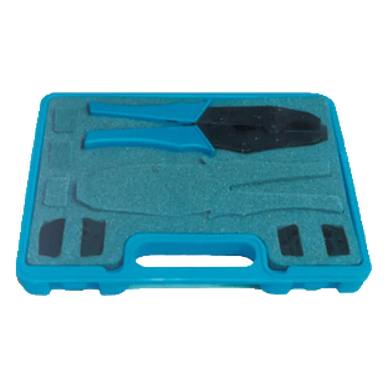 Kit de Pinzas (RFA-4005-20) con 2 Juegos de Mordazas (RFA-4005-01 y RFA-4005-02) para Instalar Conectores de Anillo Plegable, Incluye Estuche de Plástico RF INDUSTRIES,LTD