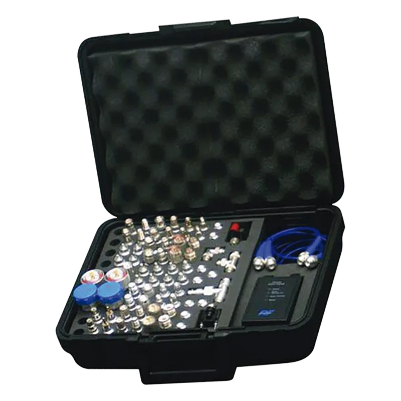 Mega Kit de Adaptadores UNIDAPT de 74 piezas, en conjunto todos los del RFA-4019 y RFA-4023-01 así como 2 Cables UNIDAPT, un Barril-Machos y un Probador de Cables en un solo estuche con bisagras. RF INDUSTRIES,LTD RFA-4022