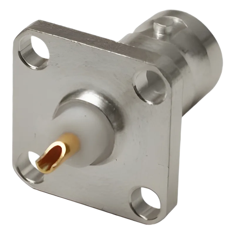 Conector BNC hembra, montaje en panel de 4 perforaciones a 13 mm RF INDUSTRIES,LTD RFB-1115