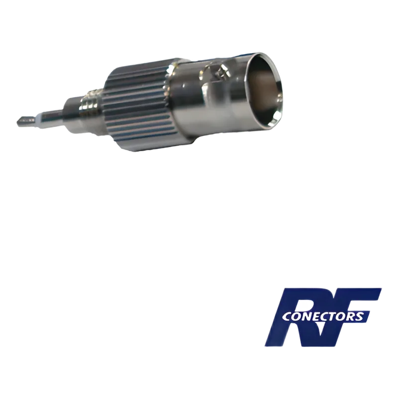 Adaptador en Línea, de Conector BNC Hembra a Plug para Fono, Níquel/ Oro/ Teflón. RF INDUSTRIES,LTD RFB-1141