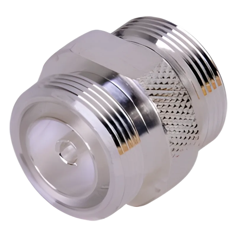 Adaptador Barril de Conector DIN-7-16 Hembra a DIN 7-16 Hembra, Plata/ Plata/ Teflón. RF INDUSTRIES,LTD RFD-1653-2