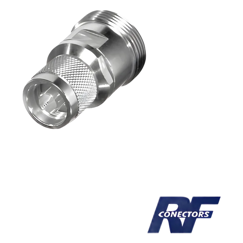 Adaptador en Línea, de Conector DIN 7-16 Hembra a N Macho, Plata/ Plata/ Teflón. RF INDUSTRIES,LTD RFD-1672-2