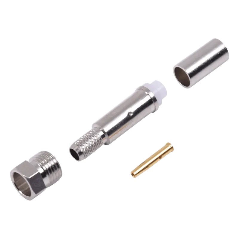 Conector FME Hembra de Anillo Plegable para Cable RG-58/U, Níquel/ Oro/ Teflón. RF INDUSTRIES,LTD RFE-6050-C