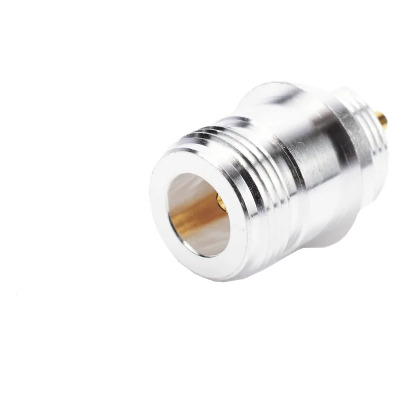 Conector N Hembra, para Montaje Frontal en Panel, Doble D Plano, Plata/ Oro/ Teflón. RF INDUSTRIES,LTD RFN-1022-1