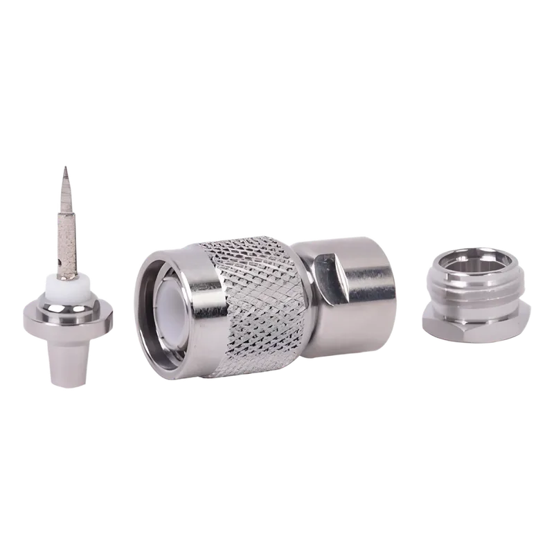 Conector TNC Macho de Rosca para Cable RG-58/U, Grupo C, Níquel/ Plata/ Delrin. RF INDUSTRIES,LTD RFT-1204