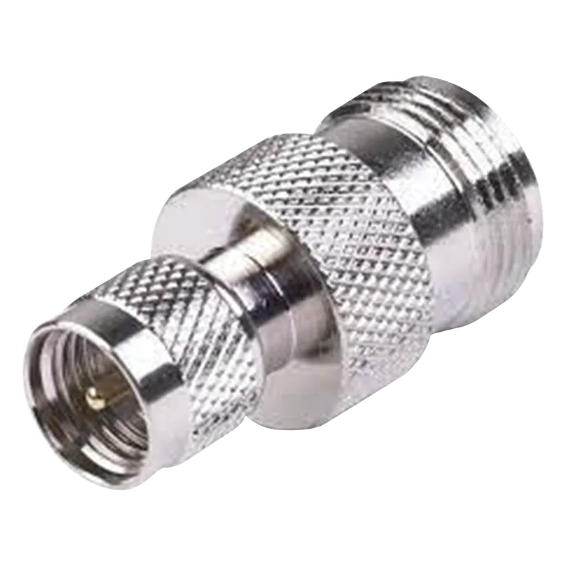 Adaptador en Línea, de Conector Mini-UHF Macho a N Hembra, Níquel/ Oro/ Teflón. RF INDUSTRIES,LTD RFU-620