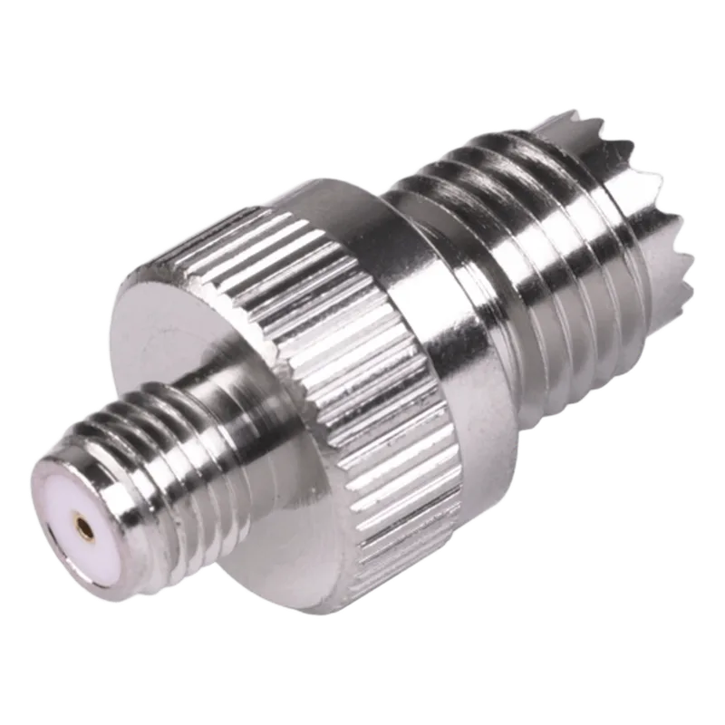 Adaptador en Línea de Conector Mini-UHF Hembra a SMA Hembra, Níquel/ Oro/ Teflón. RF INDUSTRIES,LTD RFU-642