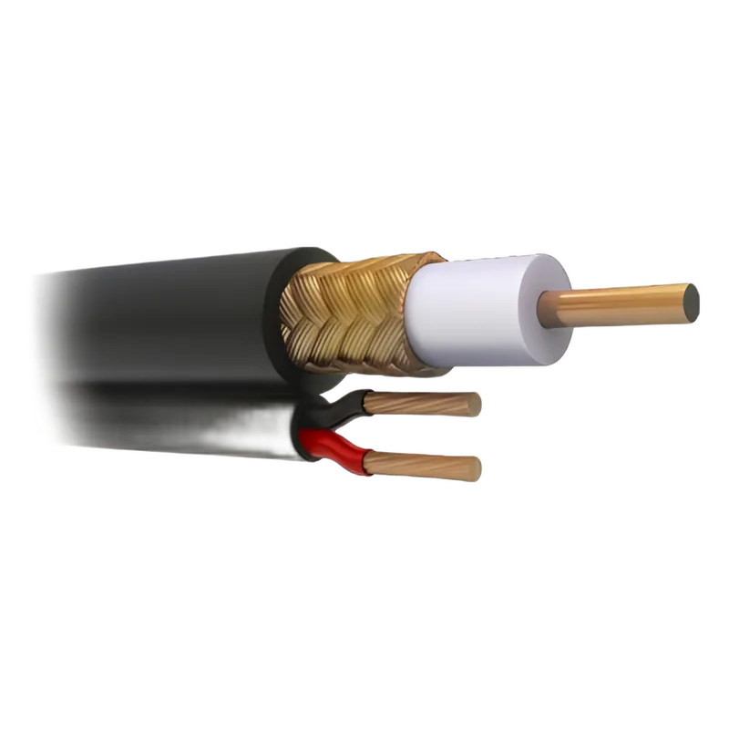 Bobina de 305 Metros (1000 Pies) de Cable Coaxial RG59 Siamés, Malla de Cobre, Hecho en México, Optimizado para HD. Aplicación para Intemperie. (Forro Grabado con la Marca SYSCOM) VIAKON RG-59-V/1000