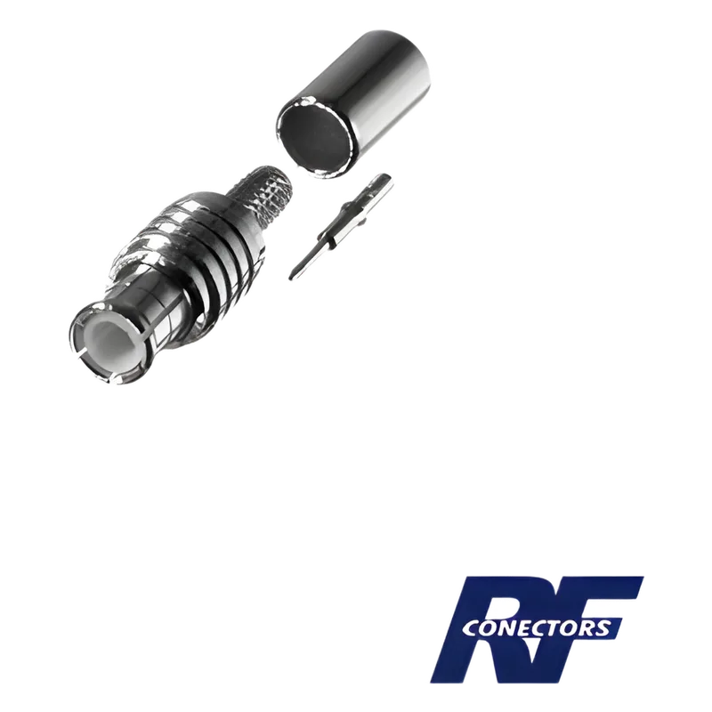 Conector MCX Macho de Anillo Plegable para RG-316/U, Grupo B1, Níquel/ Oro/ Teflón. RF INDUSTRIES,LTD RMX-8000-B1