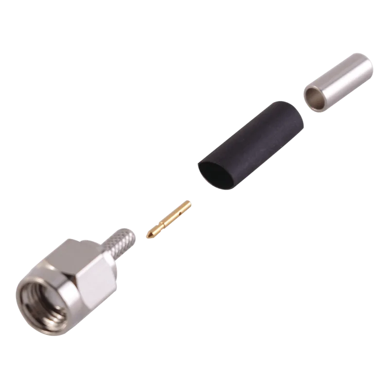 Conector SMA Macho de anillo plegable para cable RG-174/U, BELDEN 8216, RF INDUSTRIES,LTD RSA-3000-B