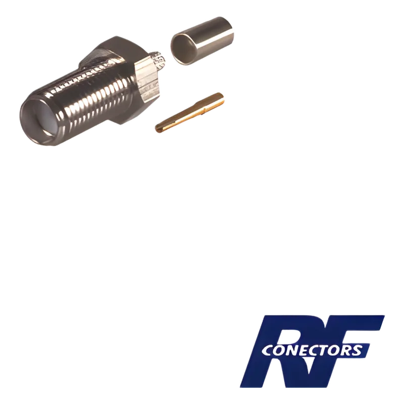 Conector SMA Hembra de Anillo Plegable para Cable RG-58/U, Niquel/ Oro / Teflón. RF INDUSTRIES,LTD RSA-3050-C