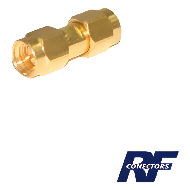 Adaptador Tipo Barril, de Conector SMA Macho a SMA Macho, Oro/ Oro/ Teflón.â€‹ RF INDUSTRIES,LTD RSA-3403-1
