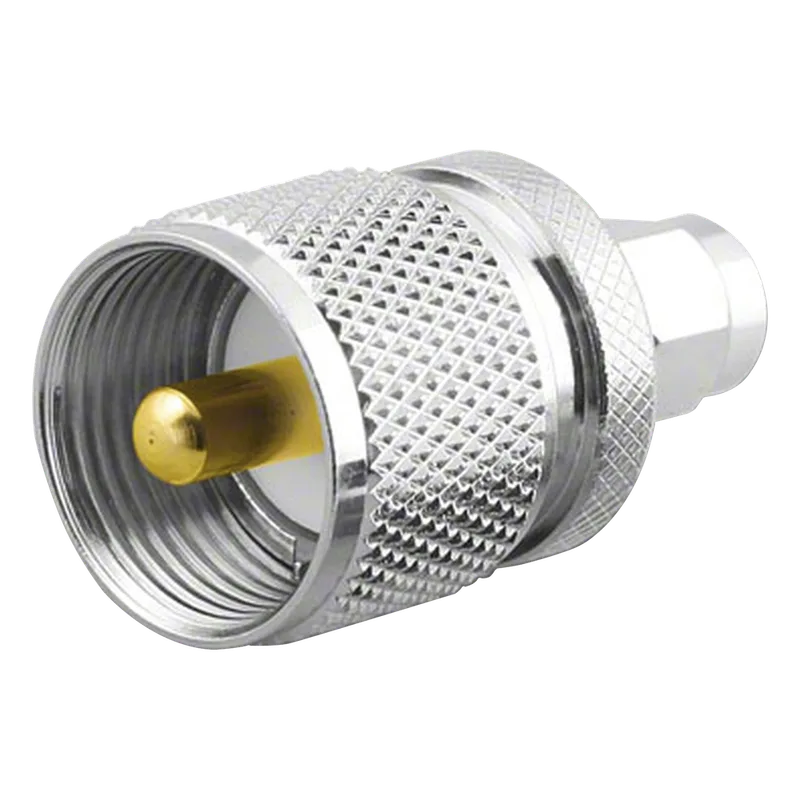 Adaptador en Línea, de Conector SMA Macho a UHF Macho (PL-259), Níquel/ Oro/ Teflón. RF INDUSTRIES,LTD RSA-3456