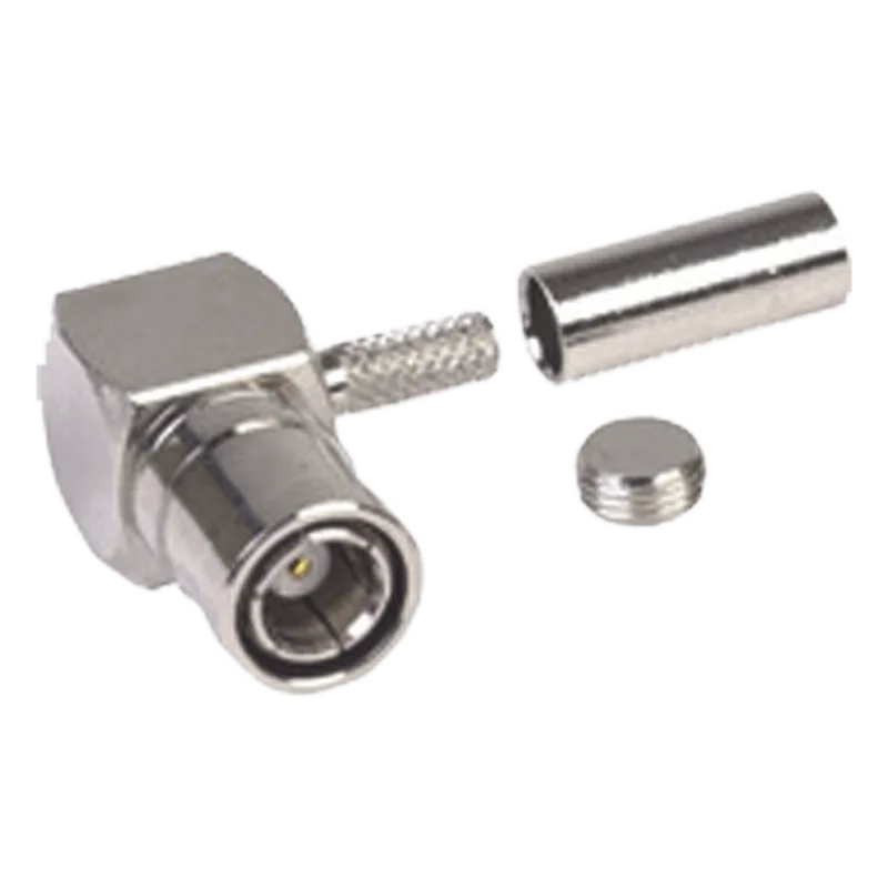 Conector SMB Macho (Plug) en A/R (Pin Hembra), de Anillo Plegable para RG-174/U, Níquel/ Oro/ Teflón.â€‹ RF INDUSTRIES,LTD RSB-4010-B