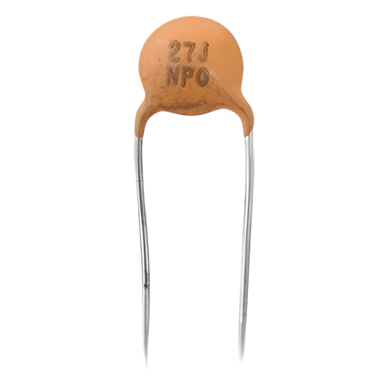 Capacitor Disco de Cerámica de 27 pFd, 50 V. 0027P0050V
