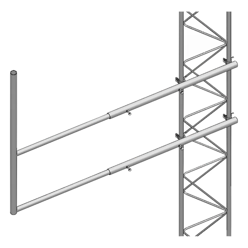 Brazo tipo "F" para tramos STZ-30, galvanizado por electrólisis. TOWERS SBL-30