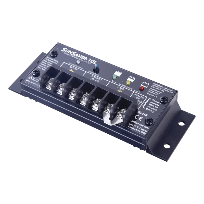 Controlador de Carga Solar SunSaver PWM 20 A / 12 VCC / Encapsulado Epóxico / Clase 1 Div 2 / Compensación de Temperatura MORNINGSTAR SS-20L-12V