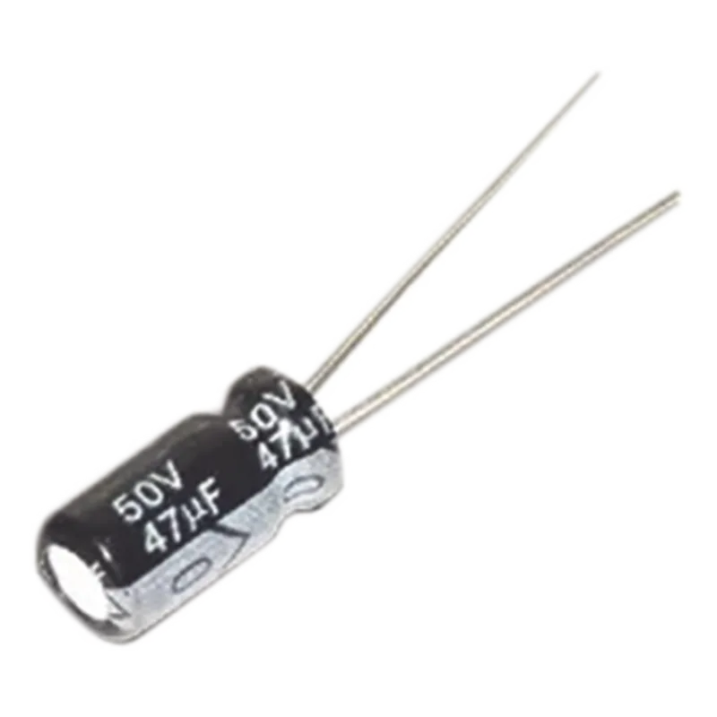 Capacitor Electrolítico de Aluminio, Radial de 47 µFd, 50 Vcc, 105 °C, 6.3 x 11 mm. PARTS 0047M0050V