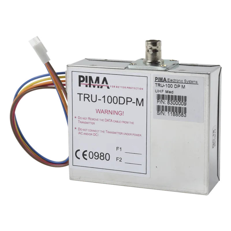 Comunicador Radio UHF para paneles de Alarma hasta 30Kms de Alcance. Frecuencia de 435 - 470 MHz. Compatible con Paneles de Alarma Serie Hunter e interfaces SAT9PID y SAT8. Potencia de 2.5W. PIMA TRU-100-DPM