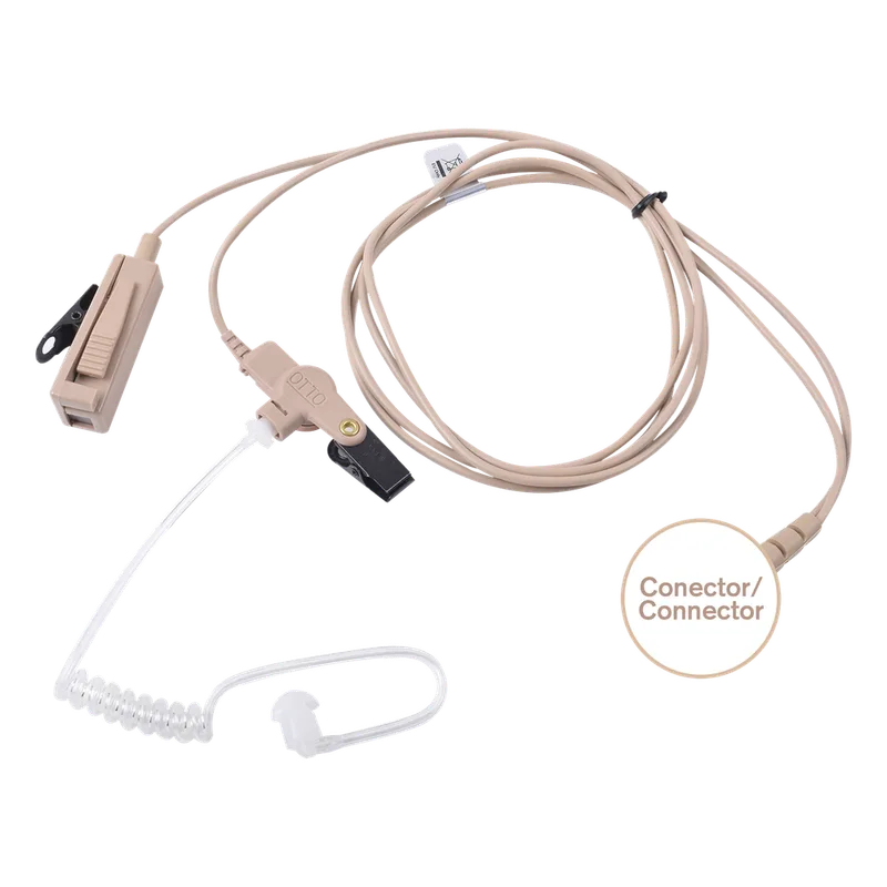 Kit de Micrófono-Audífono profesional de 2 cables Motorola MOTOTRBO: APX1000-8000 XPR6100-6550, MTP850S,MTP6550/6750 OTTO V1-10175